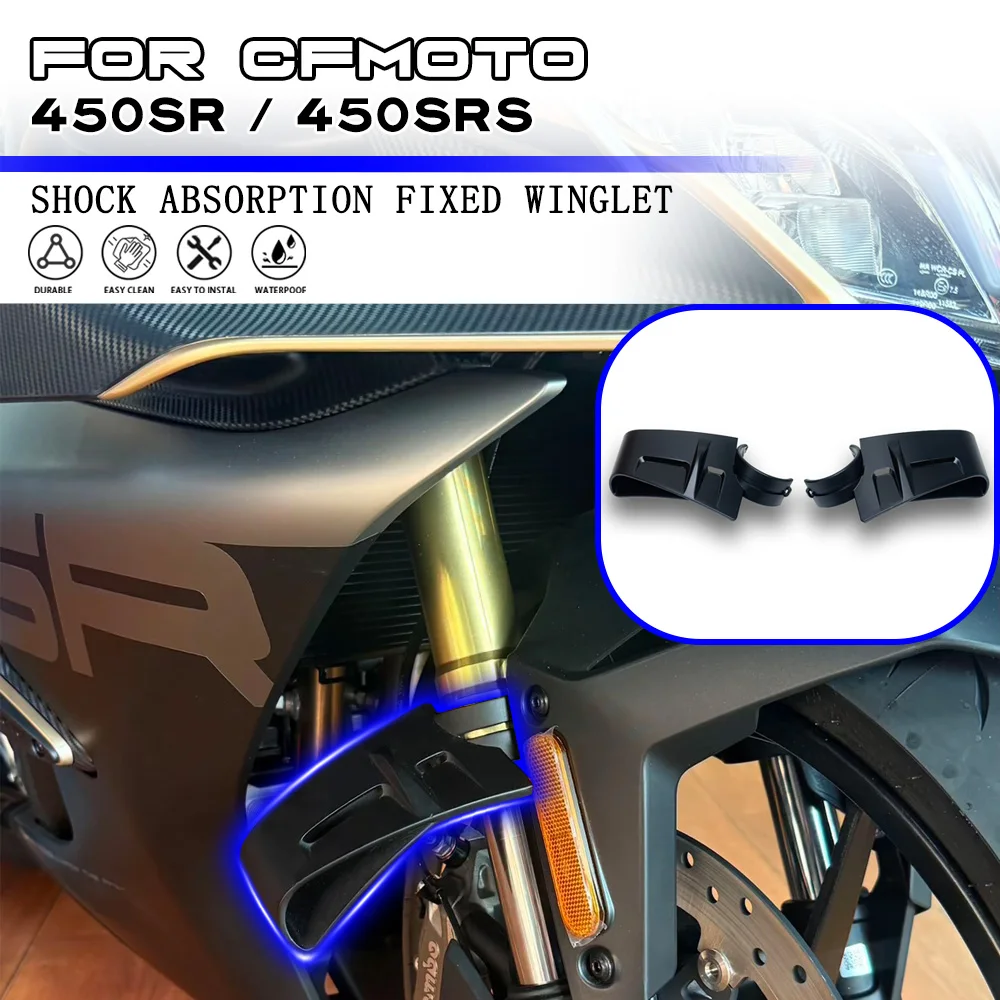 

Motorcycle Decorative Front spoiler wing Accessories For CFMOTO 450SR 450SRS 450SS Front Shock Absorption GP Fixed Winglet