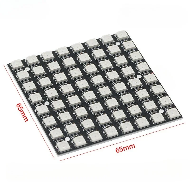 WS2812B 8*8 64 بت كامل اللون 5050 RGB LED مصباح لوحة ضوء جديد WS2812 LED 5050 RGB 8x8 LED مصفوفة لاردوينو