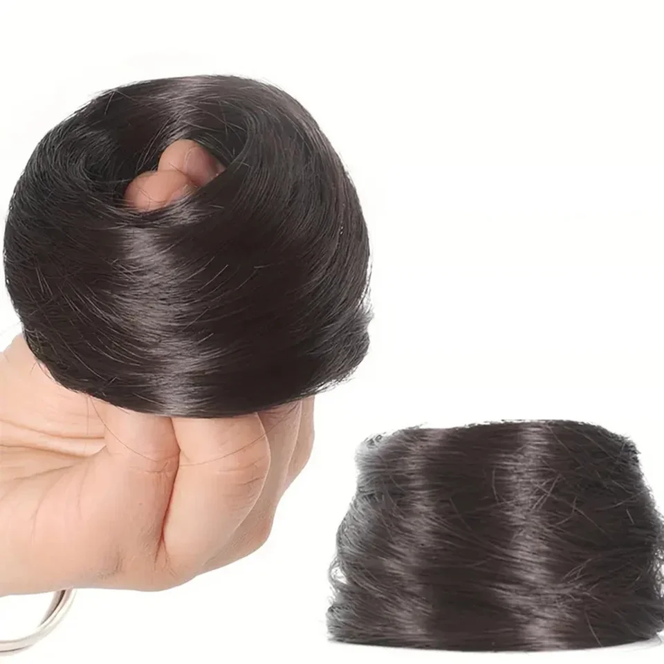 Postizo de moño con cola de caballo para mujer, pieza de cabello humano brasileño, recogidos, dona, chignon, extensiones de cabello 100% humano 4