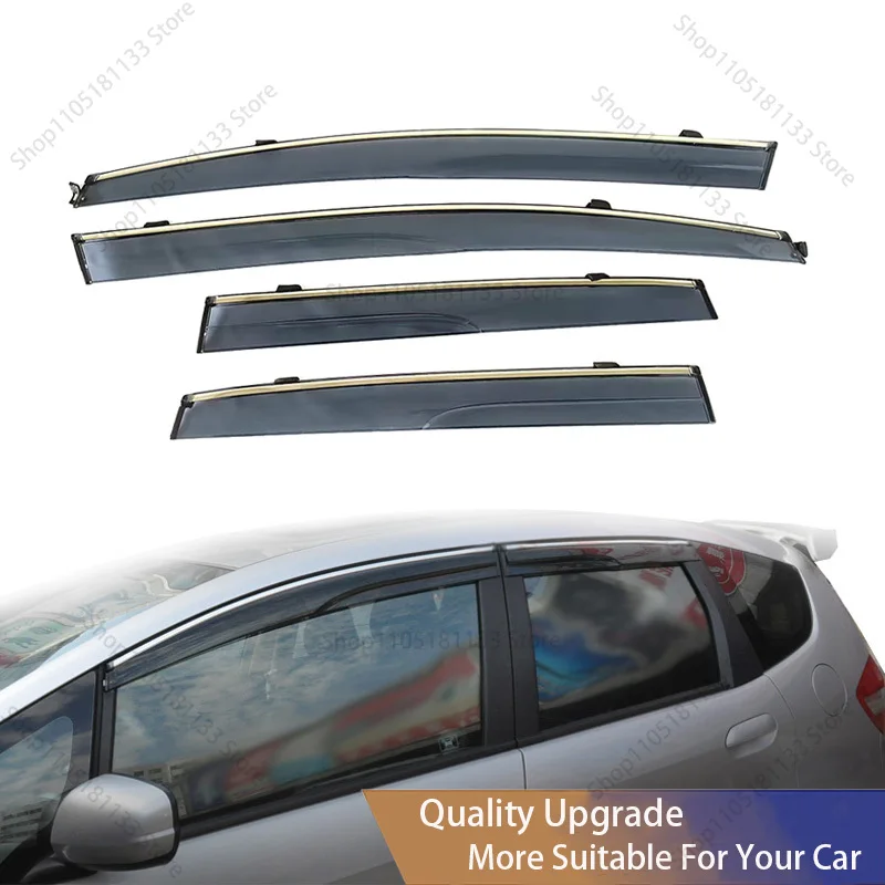 High Quality Window Deflectors For Honda Fit/Jazz Hatchback 2009-2013 Side Window Rain Guards Weather Shield Sun Shade