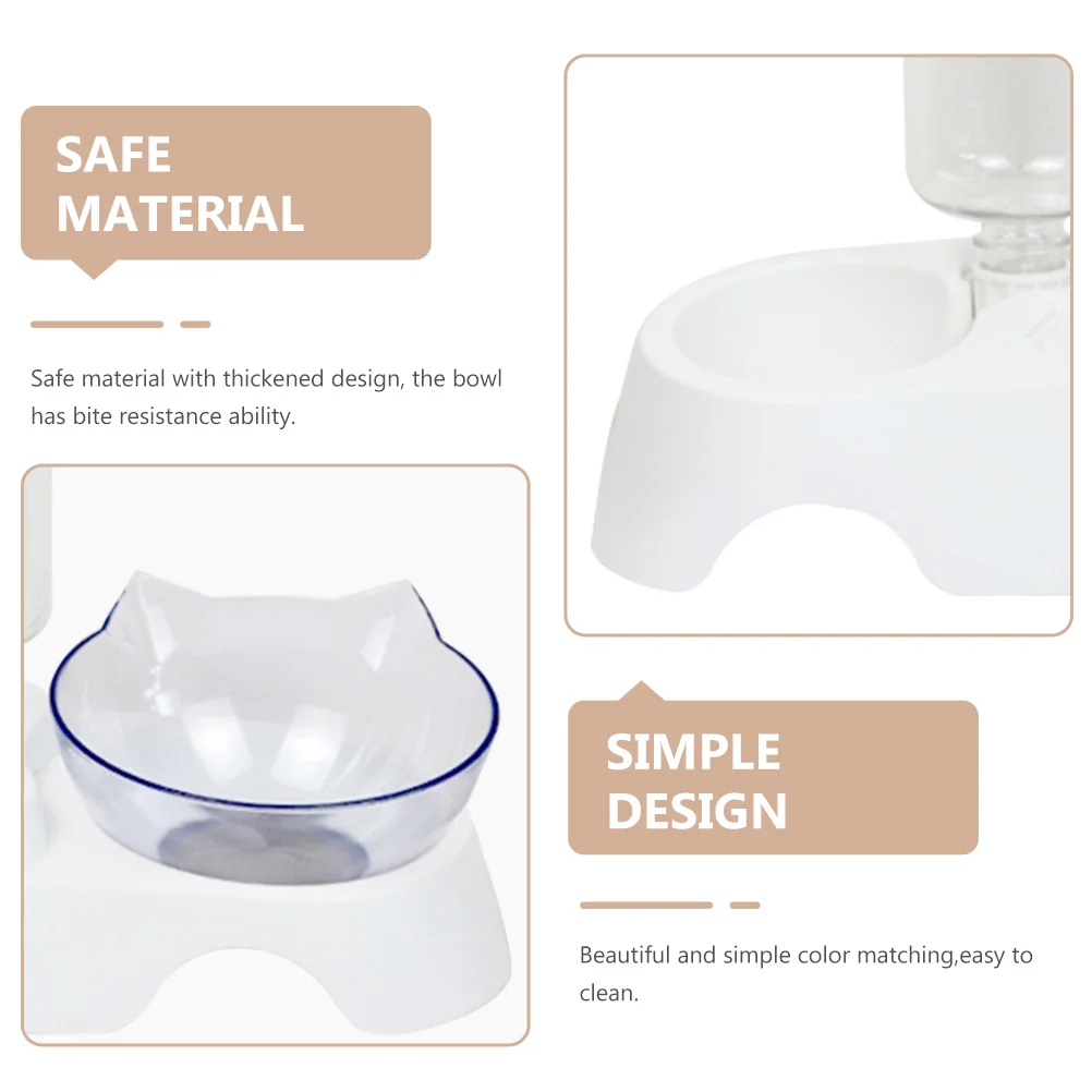 

1 Set Of Pet Bowl Set Dual Bowl Cat Dog Feeder Smooth Edge Thickened Bite Resistant Easy Clean No Dead Corners Household Pet
