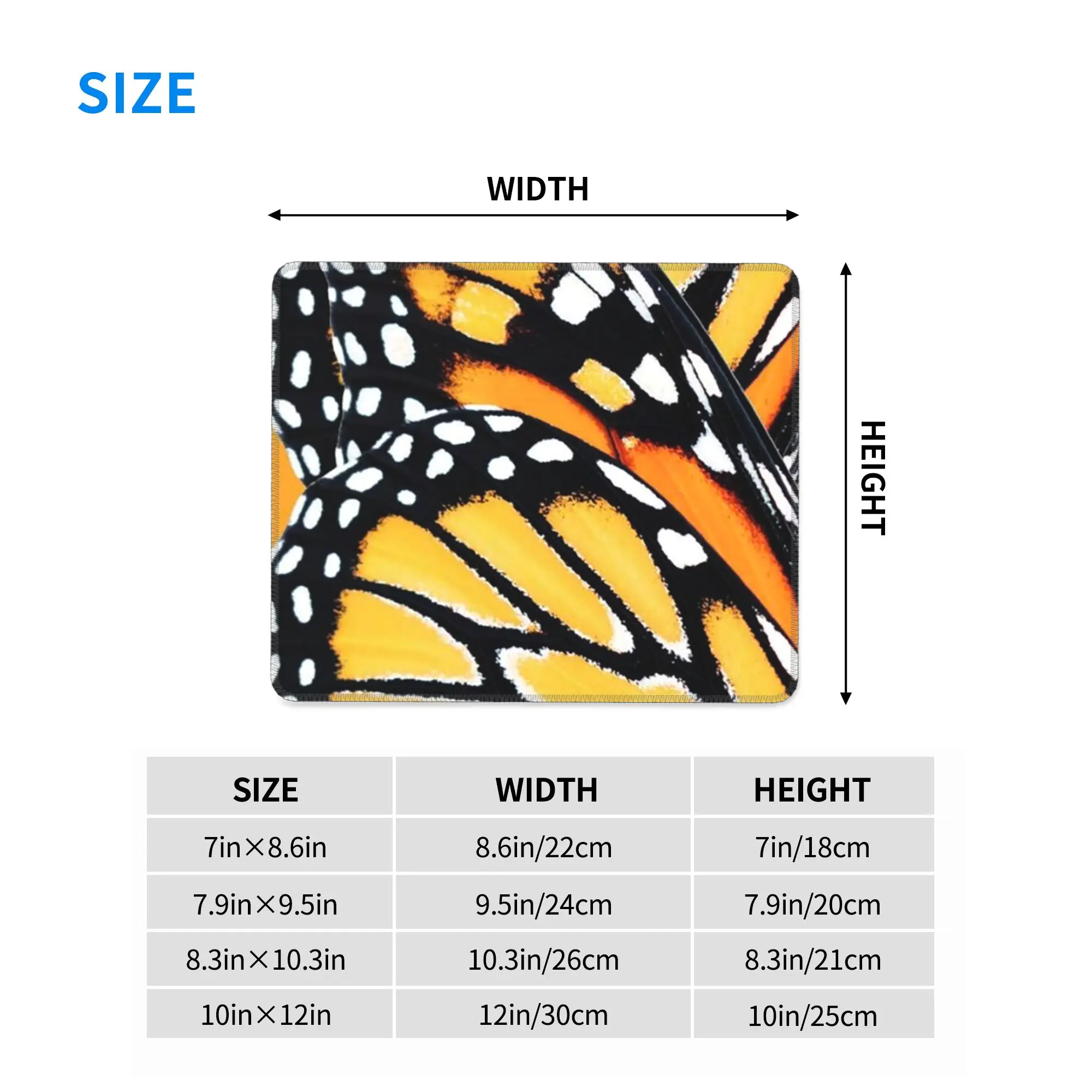 Orange Monarch Butterfly Mouse Pad Computer Keyboard Mouse Mat Gamer PC Laptop Desk Mat Office Accessories Table Mats