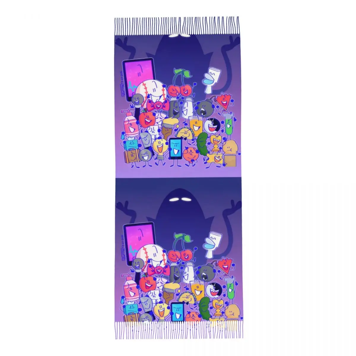 BFDI Inanimate Insanity Cartoon Cachecol para mulheres xales de outono e envoltório batalha para Dream Island Lenço grande xale leve