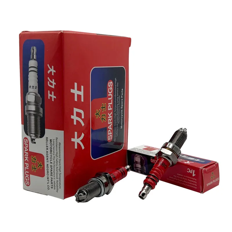 Bougie d\'allumage de moto Super D8TC à trois électrodes 125cc pour DR8EA D8EA DR8EIX DPR8EA-9 DPR8EIX-9 festin 24 X24ESR-U HG22 X5CC R6J 1PC