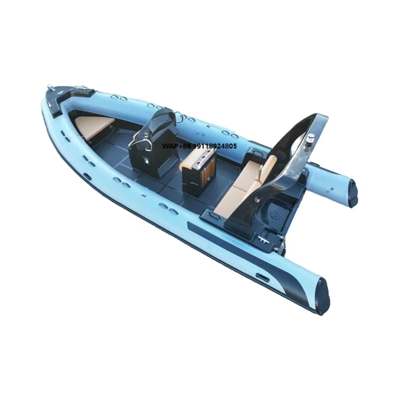 CE 23ft 7m Patrol PVC Hypalon Semi Rigid Hull Inflatable Rib Boat with 200HP Motor