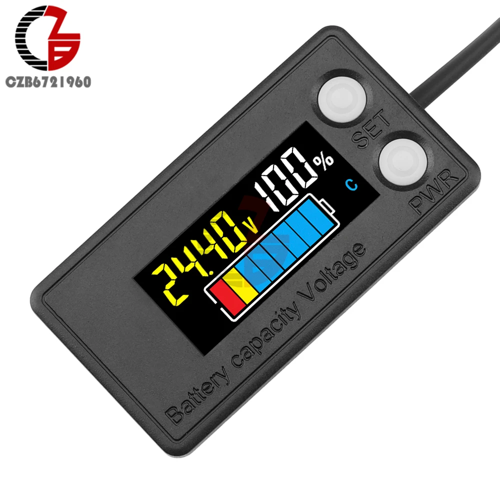 Imagem -03 - Lcd Digital Bateria Capacidade Indicador Impermeável Voltímetro Inteligente Carro e Motocicleta Voltage Meter Battery Tester dc 7100v