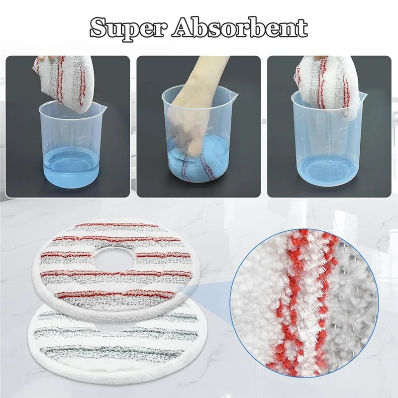 A15Q-Microfiber Mop Pads Replacement For Vileda Clean Spin Mop Head Refills Washable Head Mop For Cleaning Floor