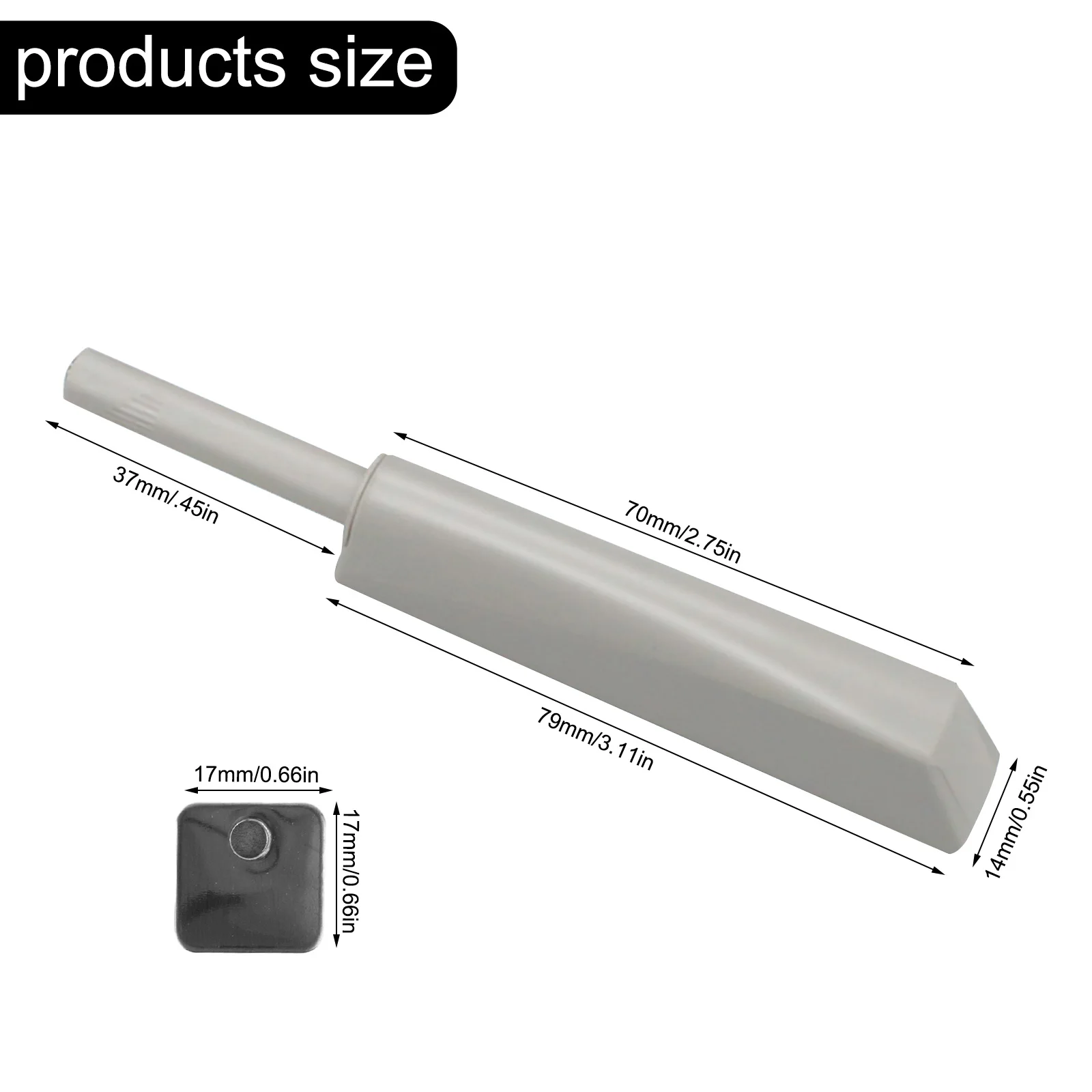 1X Invisible Cabinet  Catches Magnetic Push To Open Cupboard Drawer Door  Catch Magnetic Tip Latch Touch Release DIY Buffer Pull