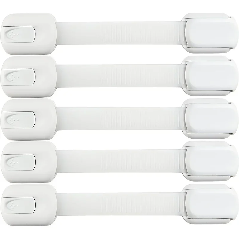 Strap Locks Child Safety 10pc Baby Locks for Cabinets and Drawers, Toilet, Fridge & More. Adhesive Pads.No Installation Required