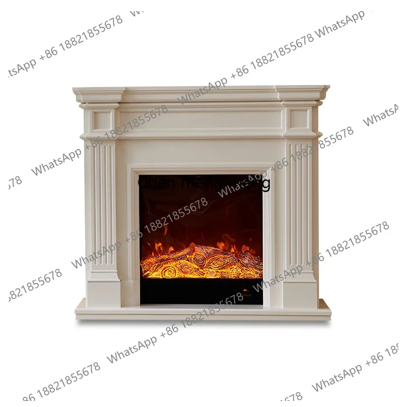 

Simple French Style Fireplace Decorative Cabinet American Style Home Villa Living Room Simulated Flame Heating