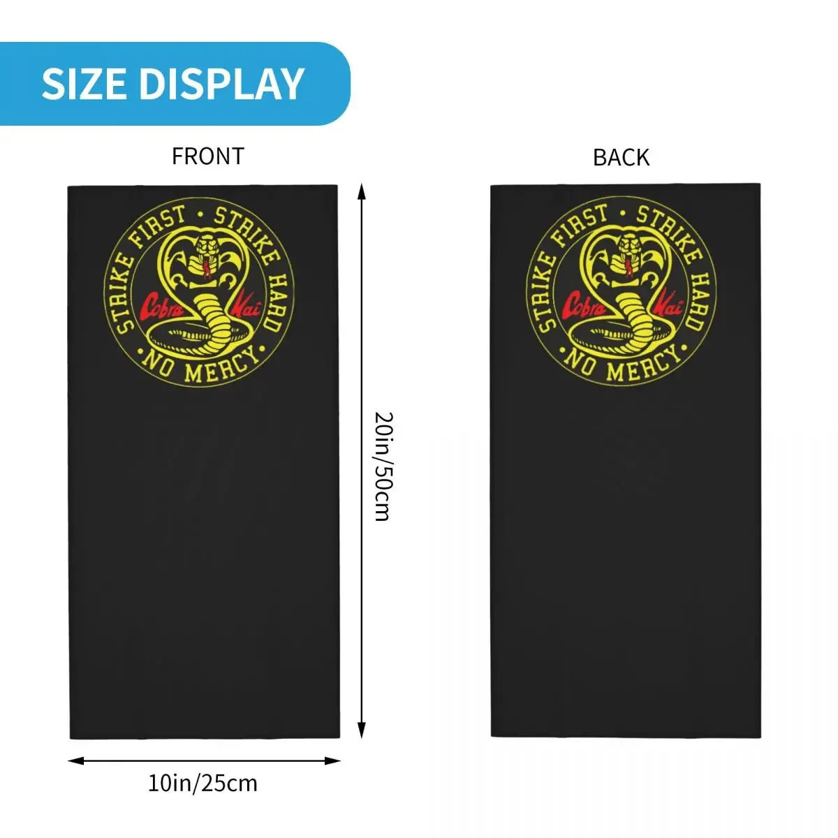 Cobra Kai Cobra Kai No Mercy Classic Bandana Neck Cover Printed Wrap Mask Scarf Warm FaceMask Riding For Men Adult All Season