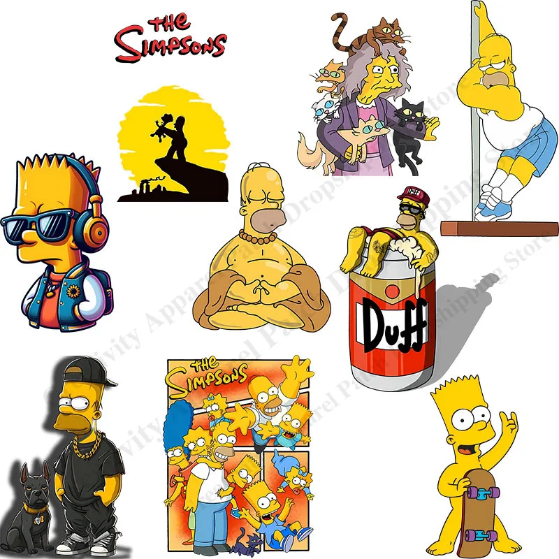 

The Simpsons Homer Iron on Transfer Patches for Clothing DIY T-shirts Hoodie Accessory Print Custom Patch Stickers Patch Gifts