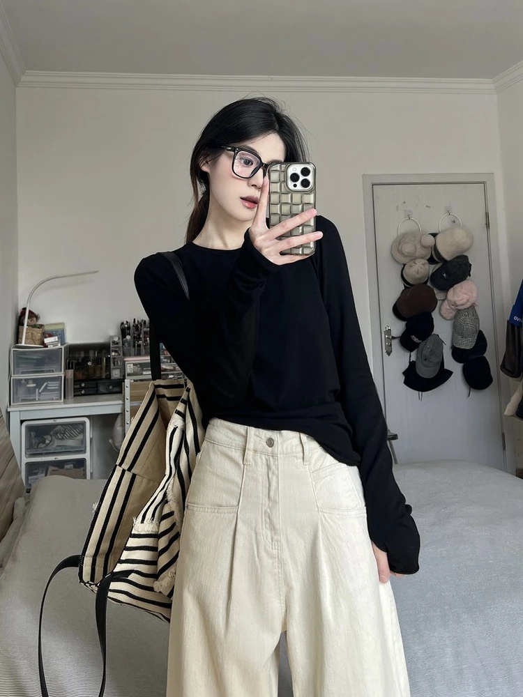 High Waist Wide Leg Jeans Women's Loose Fit Long Pants Floor Length Trousers Casual High Waist Pleated Loose Women Jeans