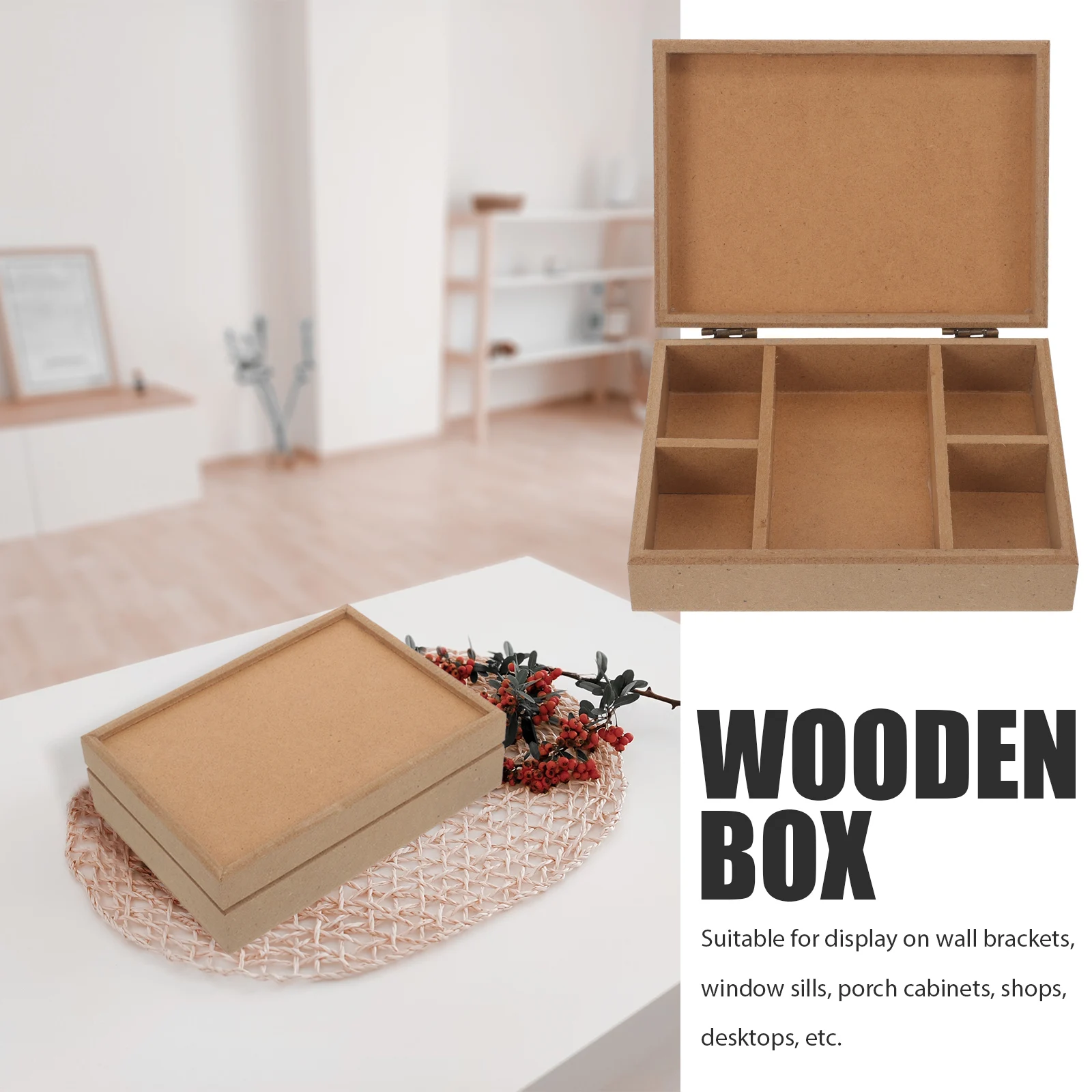 

Unfinished Wooden Storage Box Blank Craft Box Small Wood Crate For Diy Decoration Gift Unpainted Wood Container Handmade Wooden