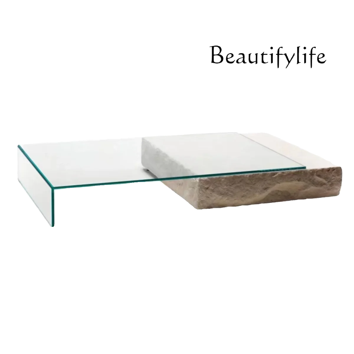 XX Italian Minimalist Square Telescopic Tempered Glass Coffee Table Light Luxury Modern Style Designer Home
