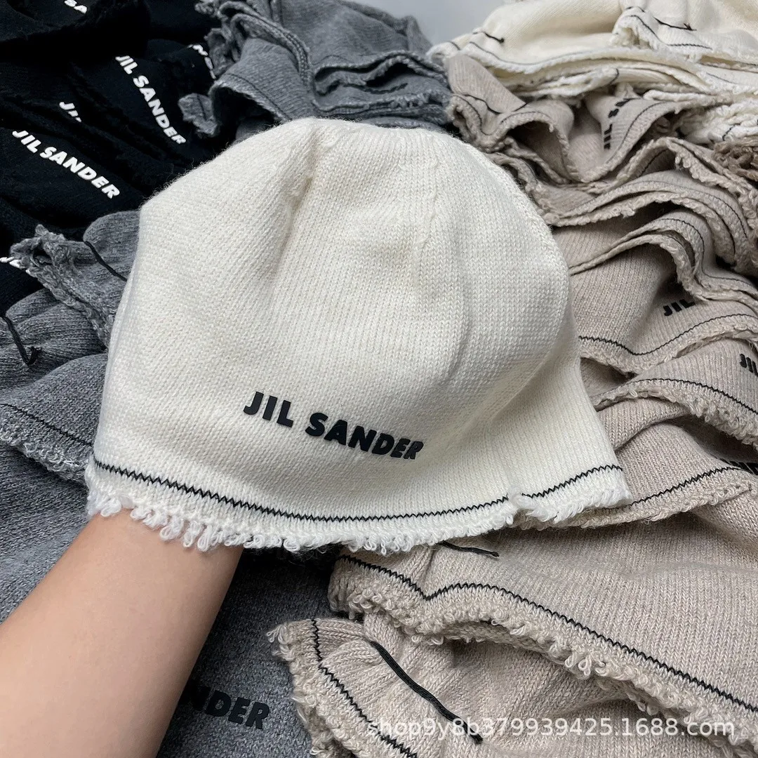 

High Quality Letter Cold Hat Thin Cotton Knitting Lazy Wool Hat Concave Pile Cap