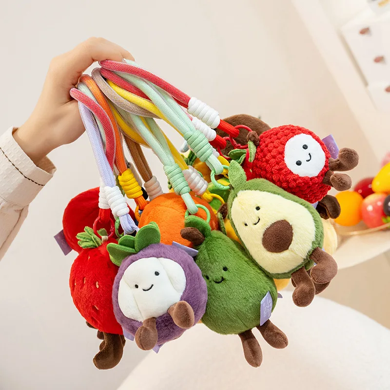 جديد لطيف جوز الهند الأفوكادو الفاكهة أفخم سلاسل المفاتيح موضة المانجو التفاح ظهره سحر متعة الكمثرى الكيوي الفراولة بيتايا ألعاب من القطيفة