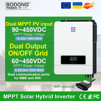Dual Output On/Off Grid Solar Inverter4.2KW 24V 6.2KW 10.2KW48V With BMS Ports Dual MPPT PV Input Pure Sine Wave Hybrid Inverter