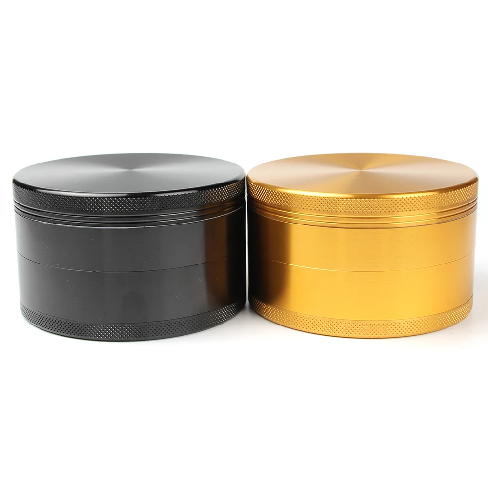 100MM Herbal Grinder Metal 4 Inches Hierba Pepper Tobacco Dry Herb Aluminiums  Black Golden Smoke Accessories