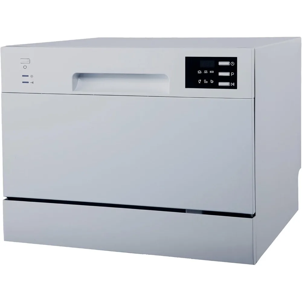 Compact Countertop Dishwasher/Delay Start Energy Star Portable Dishwasher with Stainless Steel Interior