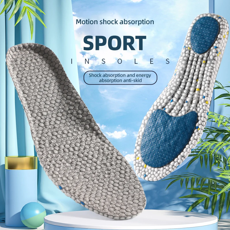 

1 Pair Unisex Explosion Rice Honeycomb Sports Insole High Elastic Cushioning Thickened Soft Sole Insole Breathable Sweat Insole