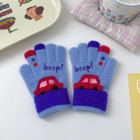 2025 New Baby Boys Winter Children's Gloves Cute Vehicles Fingers Warm Full Finger for Kids Mittens Gloves 3-8 Years Old