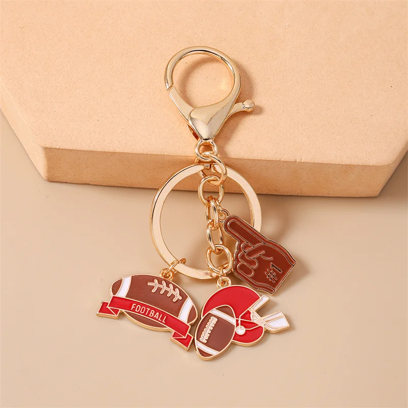 Aihua Emaille American-Football-Schlüsselanhänger für Frauen und Mädchen, Sportliebhaber, Fußball-Schlüsselanhänger, Handtaschenanhänger, Modeschmuck, Geschenke – Detail 7
