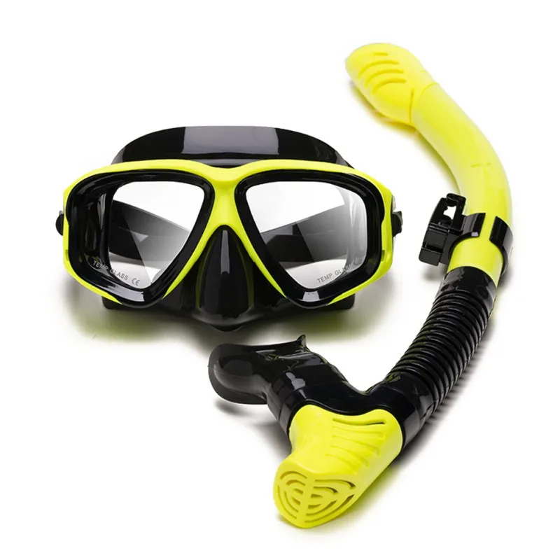 Scubal Diving Mask Snorkels  Set  Anti-burst myopia lenses  Anti-Fog adult Diving Swimming Easy Breath Tube  Snorkel Mask