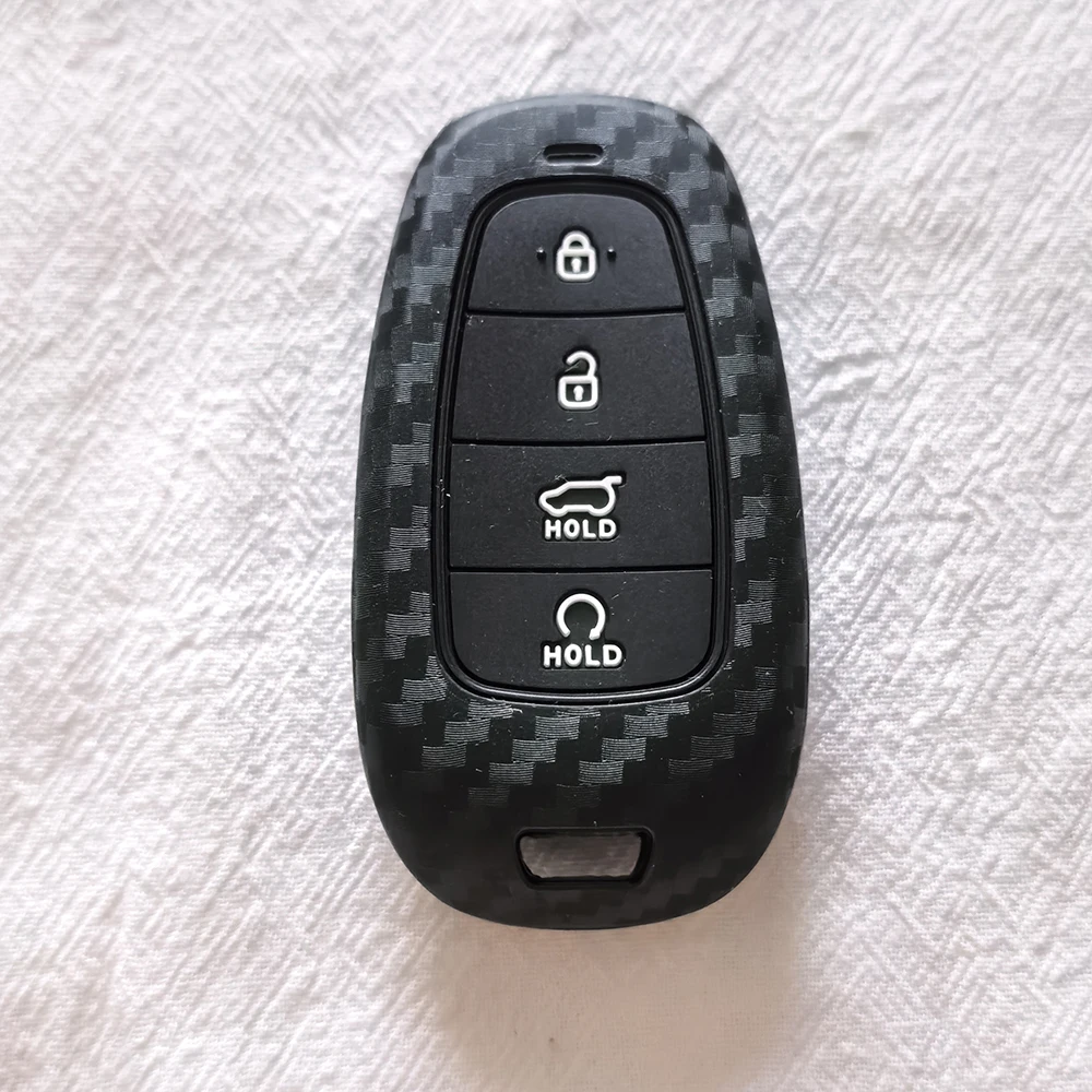 

New Silicone Car Remote Key Case for Hyundai Tucson Solaris Sonata Hybrid NEXO NX4 Santafe Dn8 2020 2021 2022 Accessories Shell