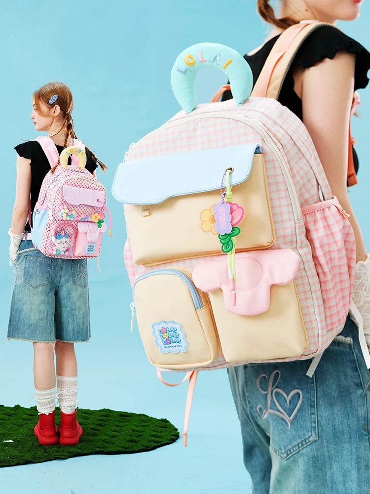 

Flower ball schoolbag for girls, new high school backpack, backpack.