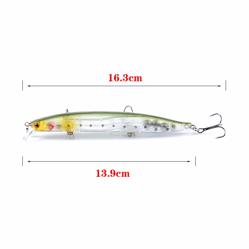 13.9cm/19.7g Slow-sinking Luya Fishing Bait Minnow Long Throw Noise Bead  Mouth Bass Artificial Bait Bionic Hard Bait