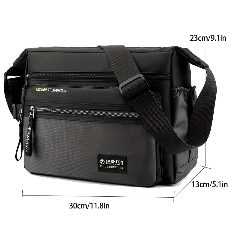 Men Multifunctional Crossbody Bag Nylon Waterproof Shoulder Bag Large Capacity Casual Male Messenger Bag Design Travel Daily