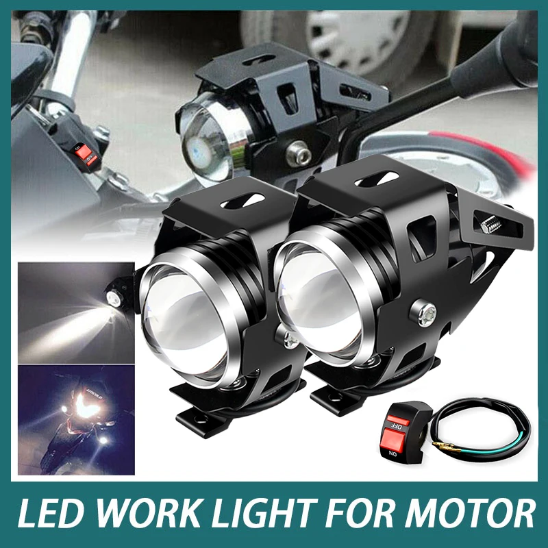 Auxiliary Spotlights Motorbike Spot High/Low 80w Bicycle Angel Eye Fog light headlight4x4 ATV Bike SUV UTV