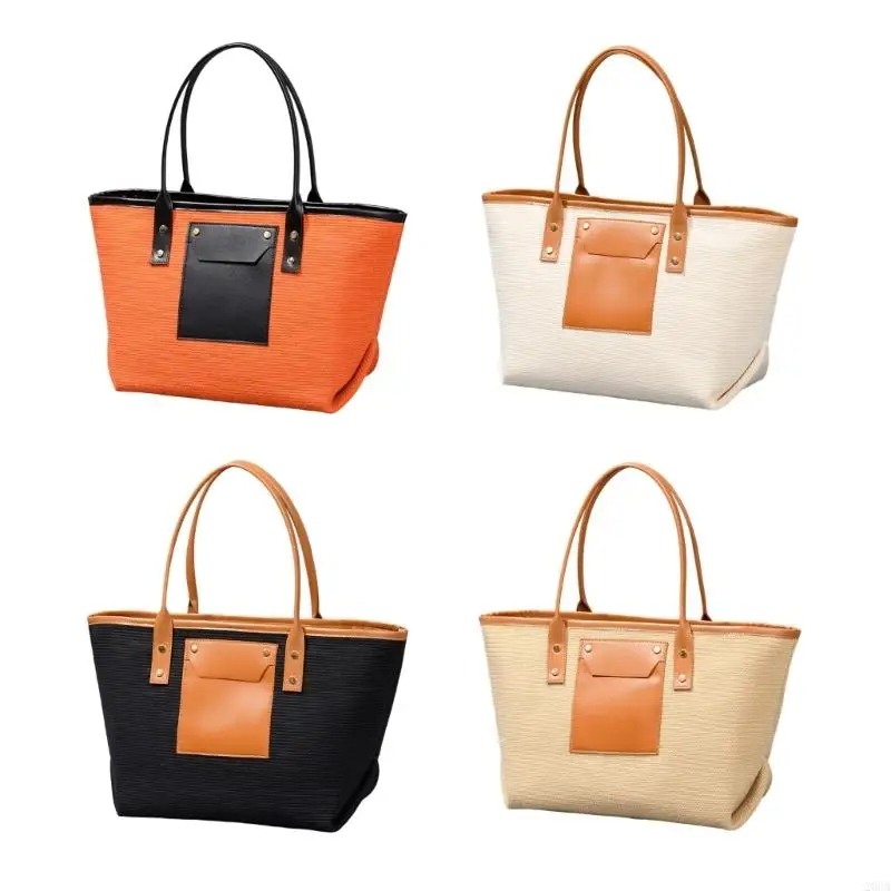 

Большая тканая пляжная сумка с кожаной отделкой для кожи для дизайна каникулы для пакеты с наплечником для плавания в спортзал