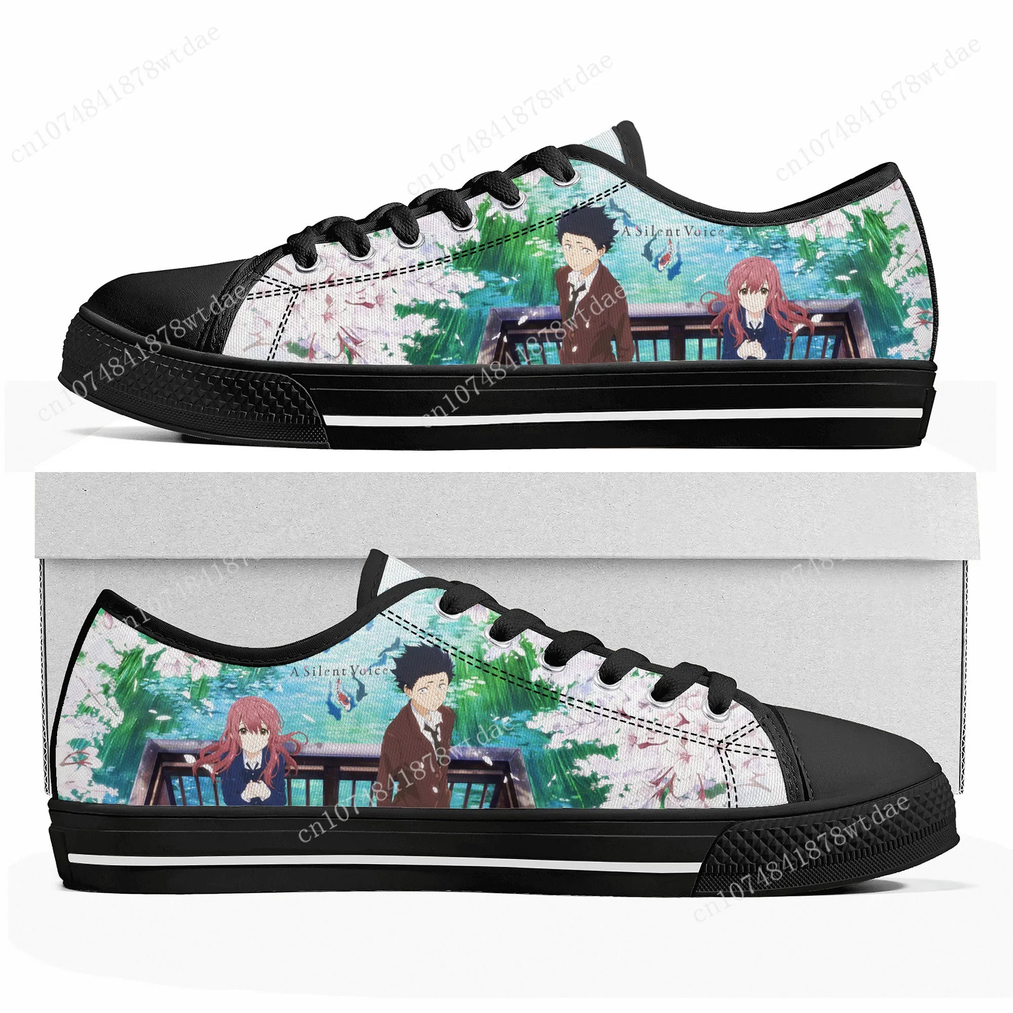 A Silent Voice Low Top Sneakers Womens Mens Teenager High Quality Canvas Sneaker Casual Japanese Anime Cartoon Customize Shoes