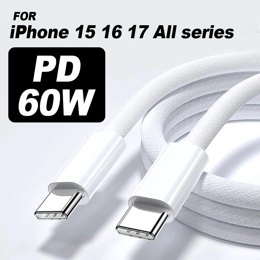 

PD 60W Fast Charging Cable 6A USB to Type C For iPhone 17 16 15 Pro MAX Air 35W Quick Charge line For Samsung Xiaomi Data Cable