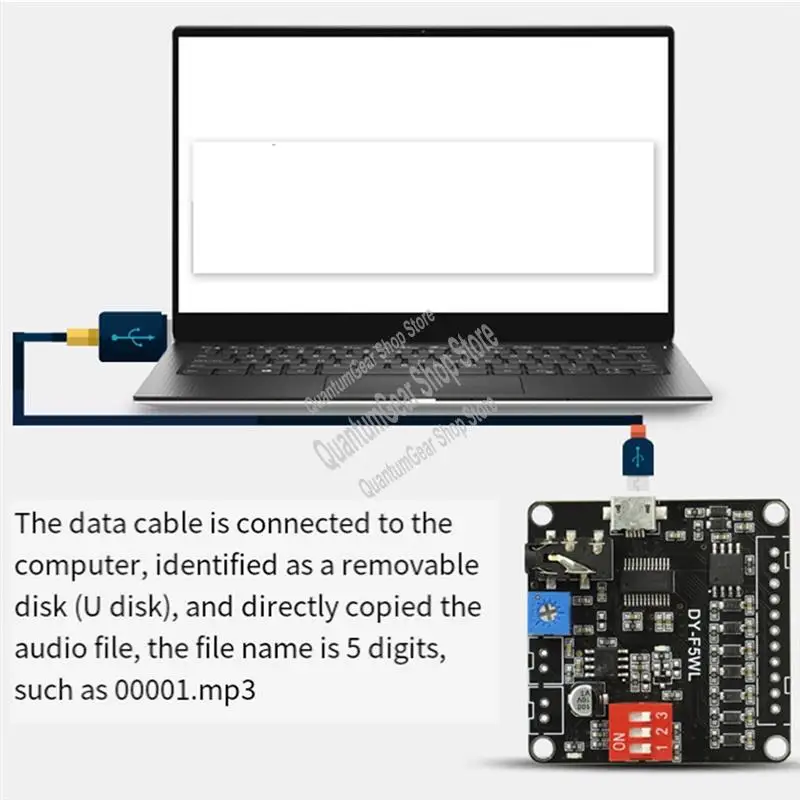 DY-F5WL Модуль воспроизведения голоса 5 Вт с поддержкой карты Micro-SD Музыкальный плеер MP3 для Arduino-A32R