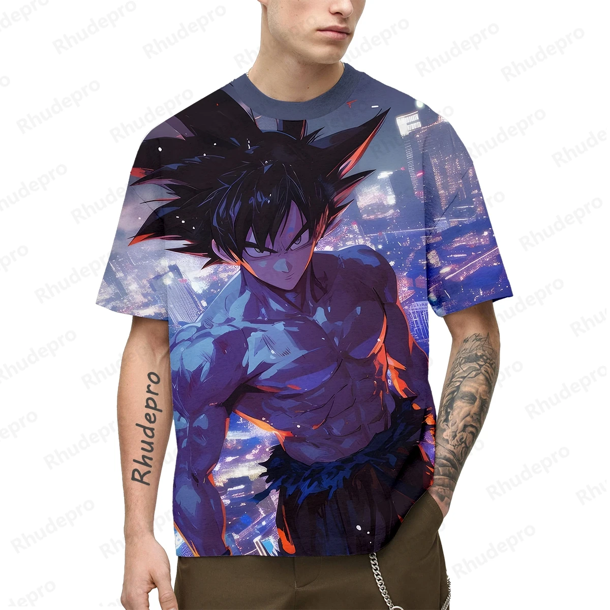 Men's T-shirts Style Cool Travel Parent-child Wear Fashion Party Goku Vegeta Tops Oversized Summer Short sleeve 2024