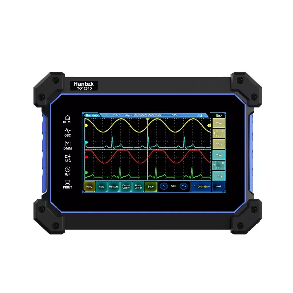 Hantek TO1112D Touch Screen Digital Oscilloscope 2 Channels 110Mhz Handheld Osciloscopio + Signal Source +Multimeter