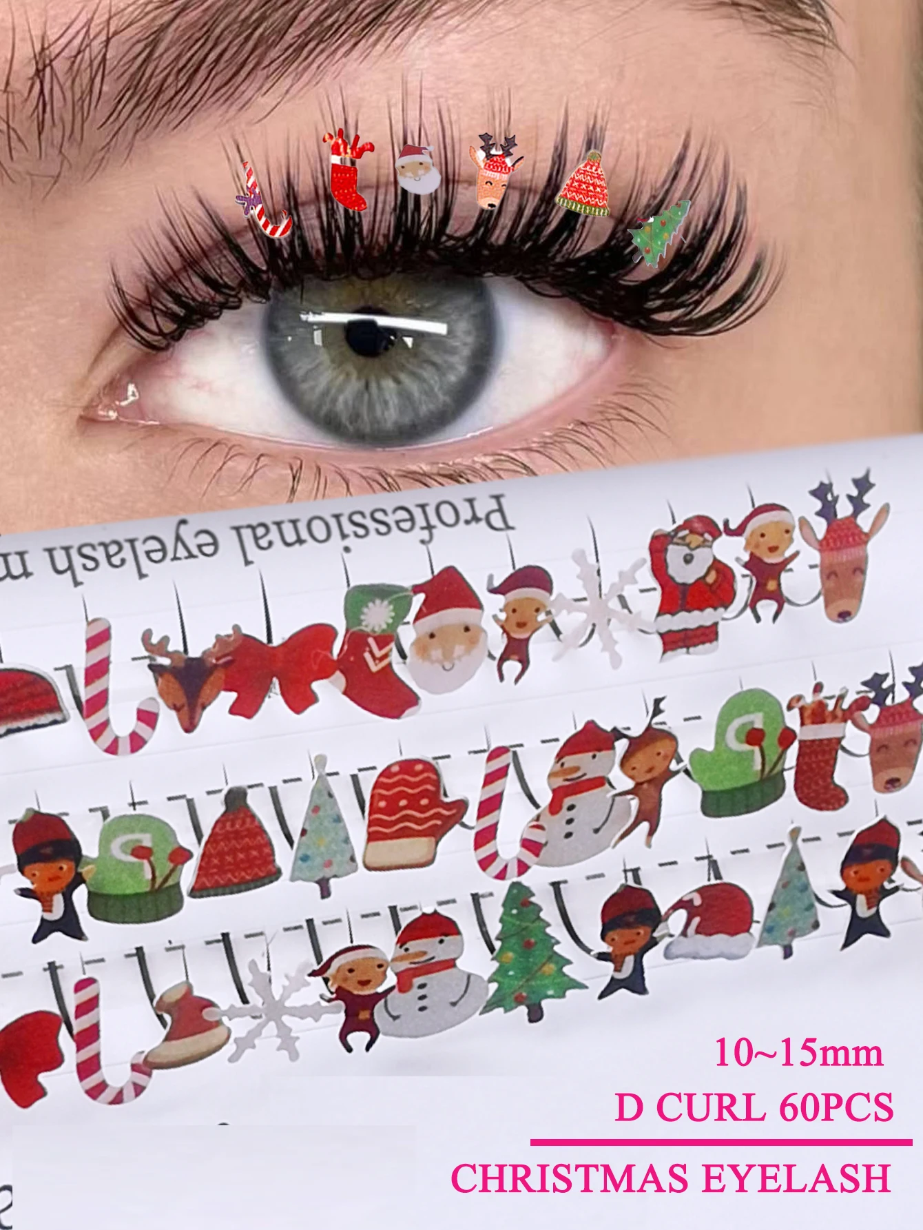 Domi Glitter False Eyelashes Butterfly Flower Colorful Diamond Individual Fairy Spike Lash For Halloween Christmas Party Makeup