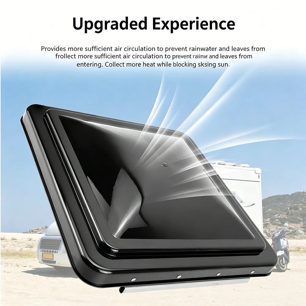 

Black 14" RV Roof Vent Cover For Ventline Previous to 2008 and Elixir Vents Starting 1994 Vent Lid Plastic Replacement