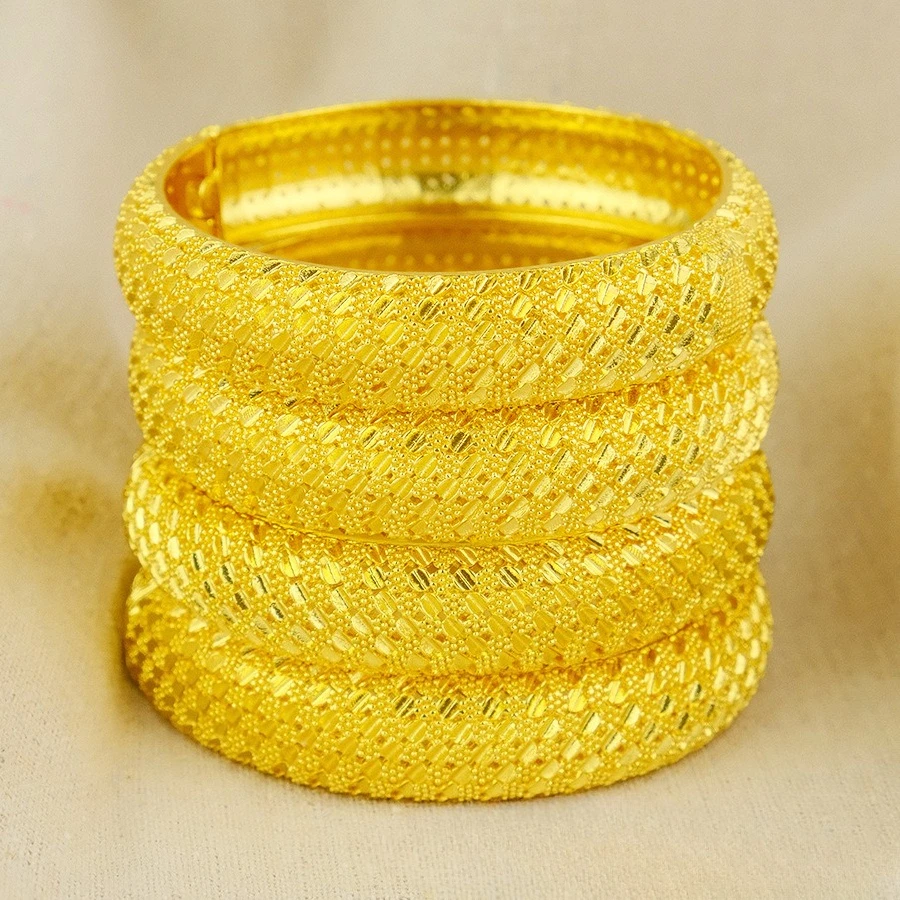 9999 gold Middle East Dubai women's bracelet luxury jewelry designer Indian bracelet African Arab wedding