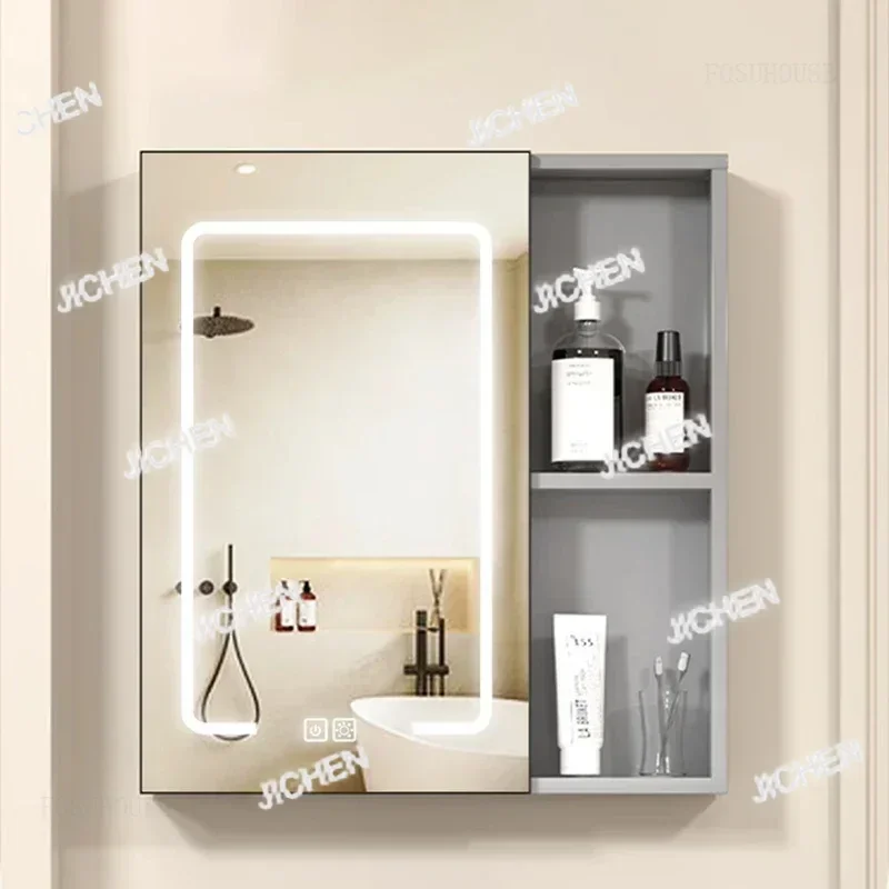ZQT Smart Storage Mirror Cabinets For Rental Houses Simple Layered Partition Cabinet Modern Creative Storage Locker For Entrance