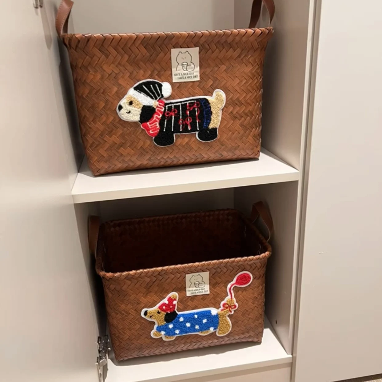 

Большая корзина для белья с мультяшным рисунком собаки-сосиски, корзина для хранения в спальне, шкафу, для стирки, органайзер для хранения