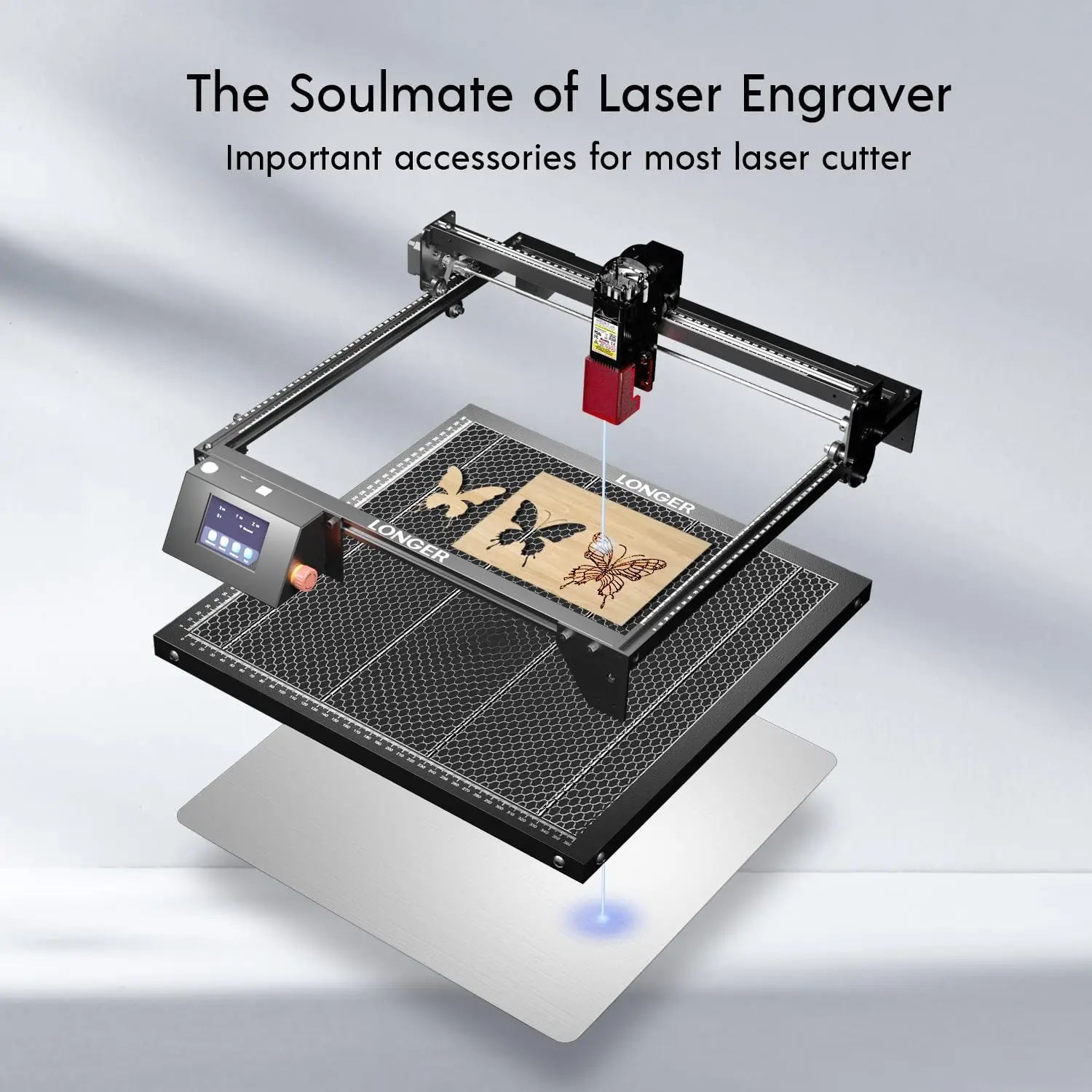 Eycomb trabalhando cama, Laser gravura máquina Riser, Laser gravador rolo giratório, 15,7 "X 0,86"