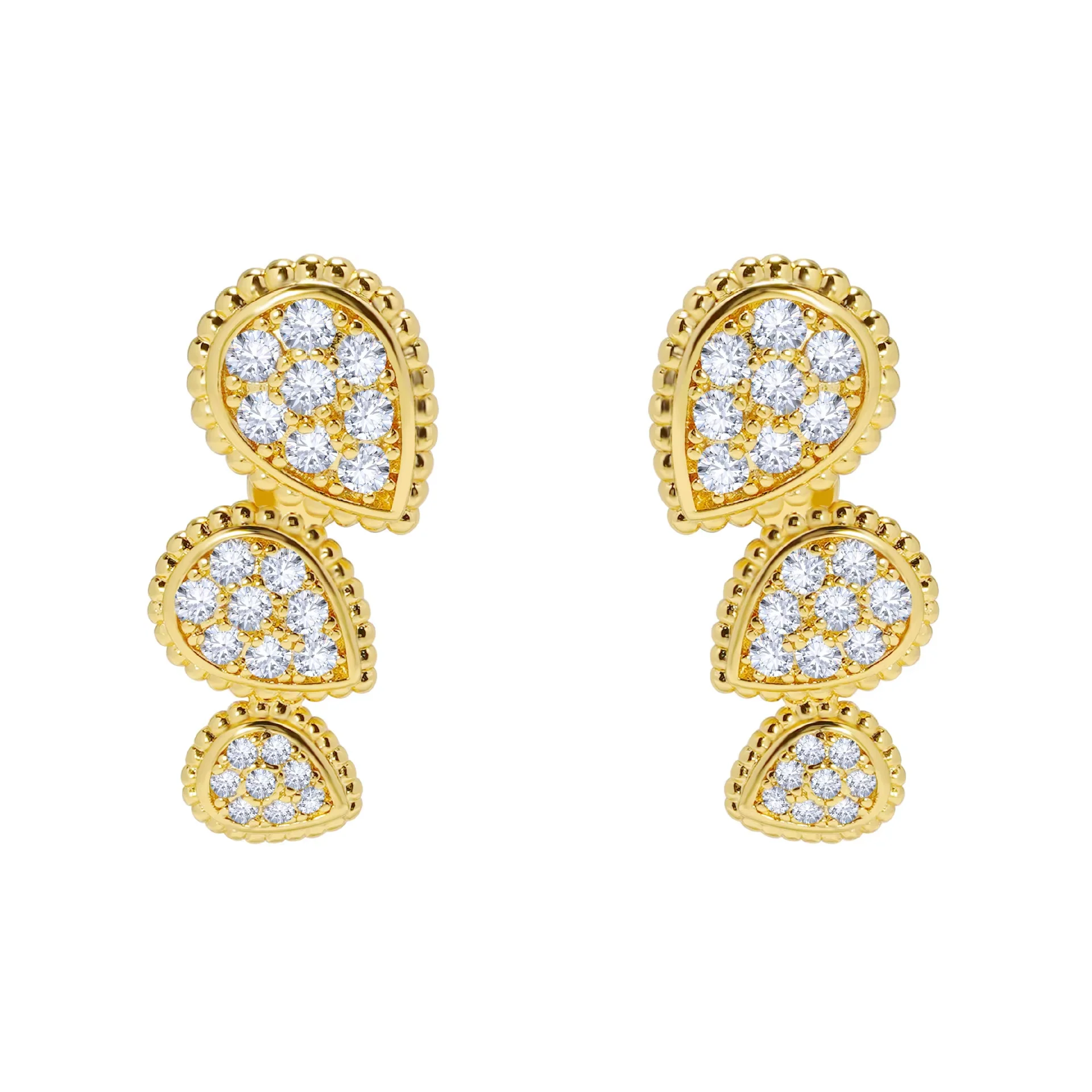

Brass With 18K Gold AAA Zircon Wings Earrings