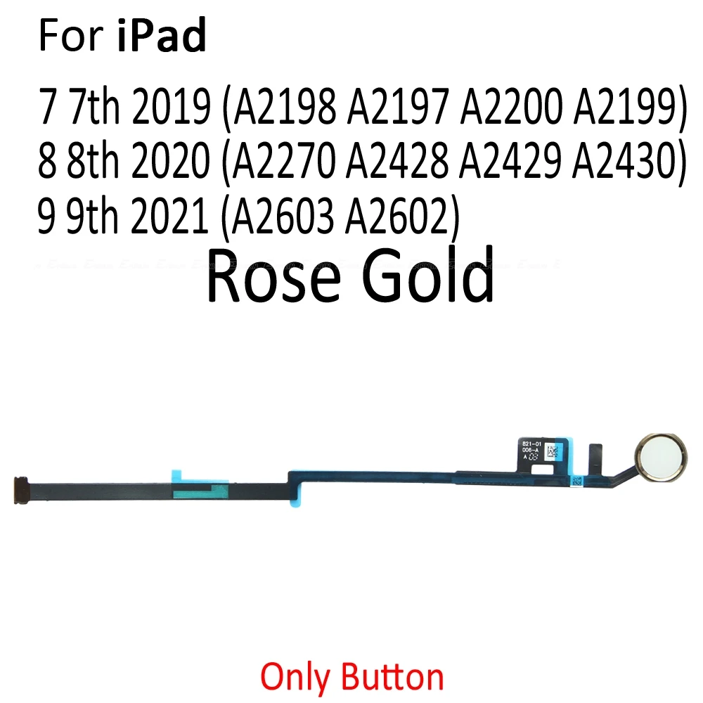On Off Power Button Key Fingerprint Connection Flex Cable For iPad 5 6 7 8 9 10 8th 9th 10th 9.7 10.2 10.9 inch Without Touch iD