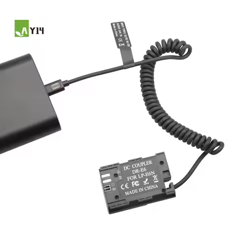 AY14 -LP-E6 Dummy Coupler Battery Type-C Spring Cable Parts For Canon 5D2 5D3 5D4 6D 6D2 60D 7D 7D2 70D 80D 90D 5DSR R R5 R6