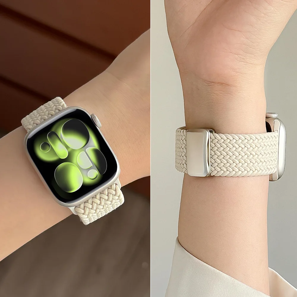 Geflochtene LOOP-Armbänder für Apple Watch 11/10 Band 42 mm 46 mm SE3 40 mm 44 mm magnetisches Correa-Armband Serie 9 7 6 8 45 mm 41/40 mm Band