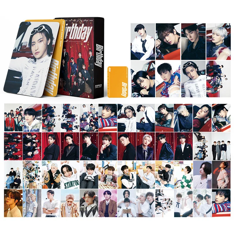 Imagem -03 - Ateez-cartão Feliz Aniversário Álbum ° ° Álbum Cartão Lomo Hongjoong Seonghwa Yunho Wooyoung 55 Pcs por Conjunto